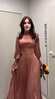 Robe longue en satin pour femme, manches évasées, ceinture, Abaya, pour l'Aïd, le Ramadan, l'Islam, Elbise, Robe longue unie pour soirée