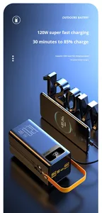 Batterie externe étanche 50000 mAh à charge ultra-rapide avec 3 câbles PD 22,5 W et lampe torche – Grande capacité – Vente flash - Product Image 5