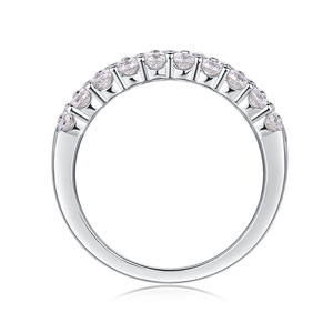 Factory <strong>Wholesale</strong> High Quality S925 Silver Total 1.8Carat Three Row Tiny Sparkling Moissanite Ring for Women Fine Jewelry - Product Image 5