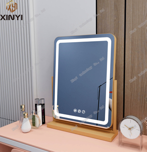 <span class=keywords><strong>Miroir</strong></span> de maquillage intelligent LED Fill Light Beauty <span class=keywords><strong>Miroir</strong></span> d'habillage simple face en forme de cheveux de <span class=keywords><strong>grande</strong></span> <span class=keywords><strong>taille</strong></span> Design moderne Métal Verre Durable - Product Image 3