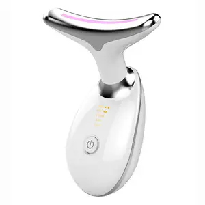 Neck body RF EMS Skin Care Beauty Instrument LED Photon Vibration Neck Lifting Skin Tighten Anti Wrinkle Remove Massager Device