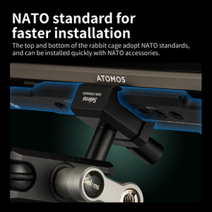 Estabilizador de Jaula para <span class=keywords><strong>Monitor</strong></span> Selens SRA8-NinjaV-B para <span class=keywords><strong>Atomos</strong></span> <span class=keywords><strong>Ninja</strong></span> V Series con Riel NATO Integrado y Abrazadera para Cables - Product Image 5