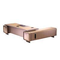 Ensemble de mobilier de bureau exécutif moderne Liyu convertible en forme de L, table de direction en panneaux de fibres à densité moyenne P2