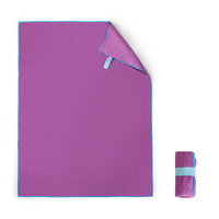 Serviette de plage, de sport et de natation pour adultes, personnalisable, portable, double face, en polaire, séchage rapide, motif uni
