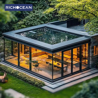 RICHOCEAN - Pérgola Impermeable Moderna Personalizada para Villa, Techo Plano, Invernadero, Casa de Cristal, Estructura de Aluminio, Solárium Independiente