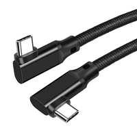 Kustomisasi kabel tipe-c siku-siku ganda 2m 100W 20Gbps 4K 60HZ tersedia