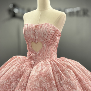 Vestidos de Quinceañera Rosa de Gasa Dy8549, Vestido de Fiesta de Princesa con Lentejuelas y Escote Corazón para Niñas, Vestidos de 15 Años - Product Image 2