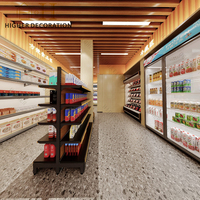 Comptoir de caisse pour magasin de proximité, étagère de présentation pour supermarché, mobilier mural pour épicerie avec logo