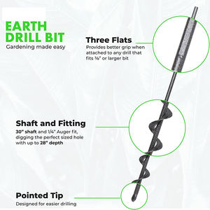 اوجير يدوي JH-Mech OEM عالي الجودة <span class=keywords><strong>18</strong></span> "اوجير يدوي من الفولاذ الأسود مطولا لحفر التربة - Product Image 2