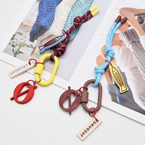 Sangle de poignet en nylon YYX, corde avec grande boucle, anti-perte, porte-clés tressé, pendentif coloré pour sac - Product Image 3