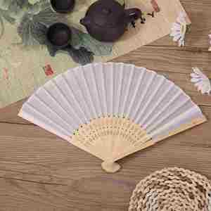 Custom Sublimation Folding Silk Wedding <b>Hand</b> <b>Fan</b> for Bride Portable Bamboo with Portable Angel Painting for Souvenir Promotion - Product Image 4