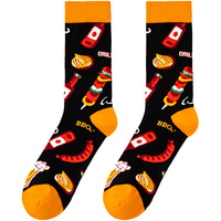 Chaussettes en coton respirantes de haute qualité avec logo personnalisé, chaussettes amusantes pour hommes, motif classique de bière et barbecue, chaussettes colorées