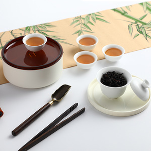 Portable <b>Tea</b> <b>Set</b> Mini Travel Outdoor Office Use <b>Plastic</b> Simple Style Gift Ready - Product Image 4