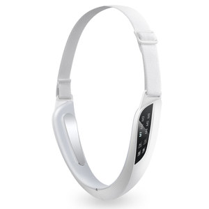 Masseur liftant visage et cou rechargeable à vibrations, réduction du double menton, anti-rides, certifié brevet blanc - Product Image 1