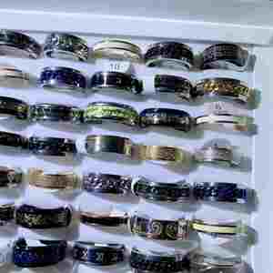 <b>Men's</b> Punk Stainless Steel Zircon <b>Rings</b> Jewelry <b>for</b> <b>Men</b> and Women Jewelry Mixed <b>Ring</b> No Fade <b>Black</b> Biker Band Finger Mix <b>Rings</b> - Product Image 6