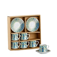 JADE Nouvel ensemble de tasses en porcelaine de style chinois 6 tasses et assiettes Tasse à thé et à café Cadeau d'affaires pour fête Poignée