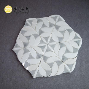 Mosaico de Mármol Floral con Diseño de Chorro de Agua para Decoración de Paredes en Centros de Spa, Bienestar y Salas de Meditación - Product Image 5