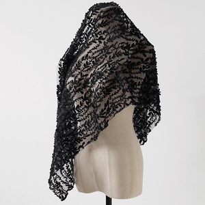 Custom design catkins foglia tridimensionale tessuto a maglia fine cotone pizzo comodo tessuto ricamato - Product Image 6