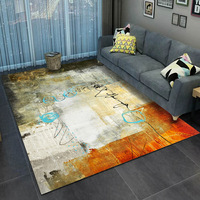 Tapis Moderne Abstrait Rectangulaire en Fibre de Polyester Lavable pour Salon, Décoration Intérieure Grande Taille Motif 1 Motif 2