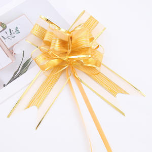 ริบบิ้นโบว์กลิตเตอร์ลายทางแนวตั้งขนาด 70 มม. สำหรับขายส่ง โบว์ดึงมือ ตกแต่งดอกไม้ ของขวัญคริสต์มาส บรรจุภัณฑ์ดอกไม้ ตกแต่งรถงานแต่ง - Product Image 6