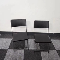 Ensemble table et chaises pliantes en plastique rotin noir 6 places pour événements