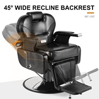 Sillón de Barbero Hidráulico Reclinable GEDO, Negro, Multiusos, Hecho a Mano para Artistas, para Salón de Belleza y Peluquería, Comercio Mayorista de China