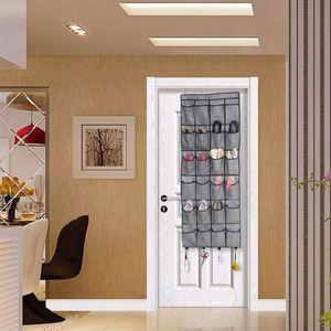 Polyester Durable 24 Pocket Metal <b>Hooks</b> Over the Door <b>Shoe</b> Organizer - Product Image 5