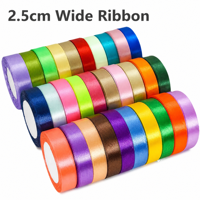 Ruban en satin polyester écologique simple ou double face, plusieurs largeurs, vente en gros pour la décoration de fêtes d'anniversaire et de mariages