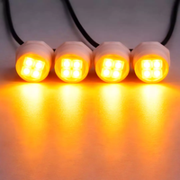 Shinemien Wasserdichtes 80W LED-Versteckleuchten-Set 12/24V 4 Glühbirnen Weiß/Bernsteinfarben Universell Passend für Notfall-Warnleuchten