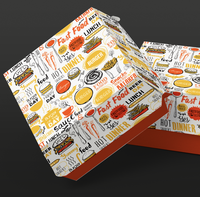 Boîte en papier personnalisée pour poulet frit, hamburgers, poisson et frites, emballage alimentaire pour snacks de rue
