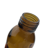 Bouteille de sirop en verre borosilicate ambré vide à usage médical avec bouchon 30ml 60ml 100ml 125ml 150ml Sérigraphie Échantillon gratuit Qualité alimentaire