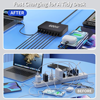 Chargeur USB C 600W, station de charge USB C 8 ports PD 140W 100W, station de charge rapide GaN, hub de charge multi-ports pour ordinateur portable