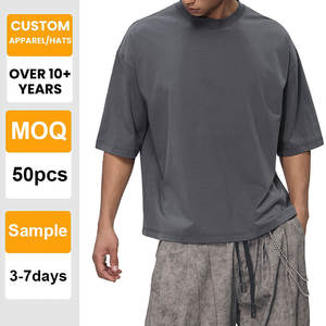 Camiseta de Alta Calidad con Logotipo Personalizado, Lisa, Gruesa, con Hombros Caídos, 100% Algodón, Bordado al por Mayor, Impresión para Hombre - Product Image 2