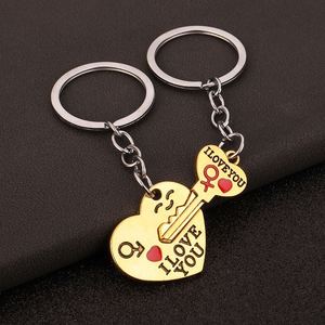 Vintage Alloy Metal Heart Shaped Couple <b>Keychain</b> Valentine's Day Gifts Keyrings Lover Bag Pendants <b>Keychain</b> Wedding Gifts - Product Image 4