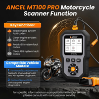 Escáner de Motocicletas ANCEL MT100 PRO, Lector de Códigos OBD2, Herramienta de Diagnóstico de Motor y ABS para Kymco, SYM, Hero, Suzuki, Honda, Yamaha