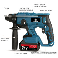 Marteau perforateur rotatif industriel portable rechargeable ADC1-7 de 10 mm, fonctionnant sur batterie, avec moteur sans balais