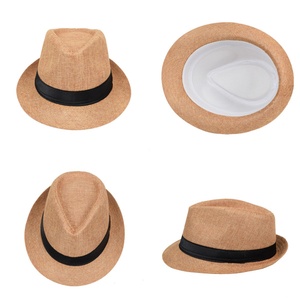 Sombrero Fedora de Paja Vintage de Ala Corta para Hombre y Mujer, Forro Suave, Banda Transpirable para el Sudor, Sombrero Panamá Trilby Personalizado para Verano y Playa - Product Image 2