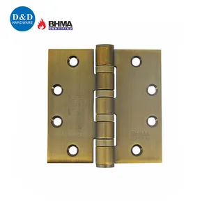 Charnières de porte en bronze jaune antique à 4 roulements à billes ANSI BHMA UL SUS304 SS316