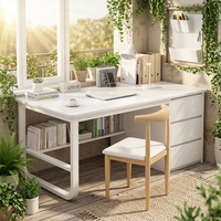 Bureau d'écriture moderne pour la maison/le bureau, chambre d'étudiant, avec tiroir de rangement durable, bureau d'ordinateur simple pour employé
