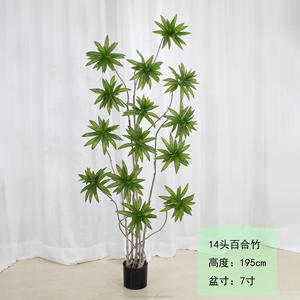 ต้นไม้ปลอมสำหรับตกแต่งในร่มกระถางขนาดใหญ่สีเขียวมะกอกพลาสติกเขตร้อนต้นไม้ประดิษฐ์6FT - Product Image 6