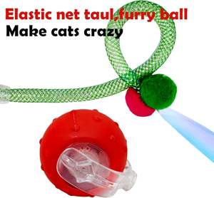 Juguetes interactivos para gatos para interiores, pelota de gato móvil ágil de tercera generación con cola de malla elástica, Gato automático para aburrido - Product Image 3