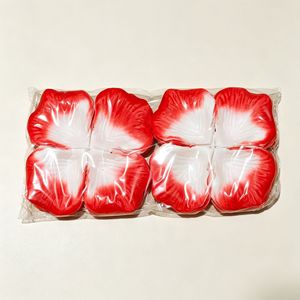 Pétalos de Rosa Artificiales, 1000 Unidades Comprimidas, Rojos y Blancos, Accesorios de Decoración para Bodas - Product Image 1