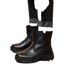 Botas de nieve para mujer, color negro, lana gruesa, cálidas, impermeables, antideslizantes, tacón medio, para uso en exteriores en invierno - Product Image 5