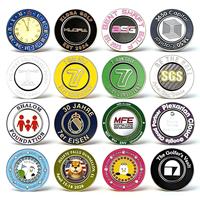 Marqueur de balle de golf magnétique personnalisé en émail, double marqueur, porte-marqueur de balle de golf en forme de jeton de poker, jeton de poker de golf en métal