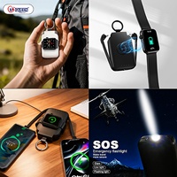 Cargador Portátil OEM Mini con Llavero, Cable Magnético Inalámbrico, Batería de Litio-Polímero de 2000mAh, Ultra Delgado, Lámpara LED, para IWatch
