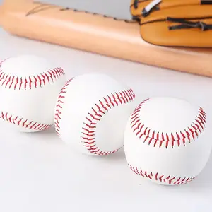 Grosir Pabrik 12 14 inci kulit terpisah putih bola Softball Cork Core Slow Pitch Softball untuk latihan SB 120I