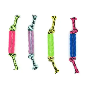 Manufacturer provides new pet bite resistant cotton rope TPR toys teeth grinding and cleaning pet toy set