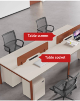 Escritorio de Oficina Moderno de Madera Sólida para Dos Monitores: Estación de Trabajo Modular para 1-8 Personas con Almacenamiento para el Hogar y Espacios Corporativos