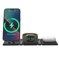 Chargeur sans fil magnétique multifonctionnel 3-en-1 15W Mag Fast pliable et portable pour téléphone