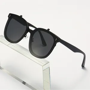 Sunway Eyewear Customization Custom Design logo Sun Glass Flip Up Clip On Retro Classic Metal Men Women Sunglasses